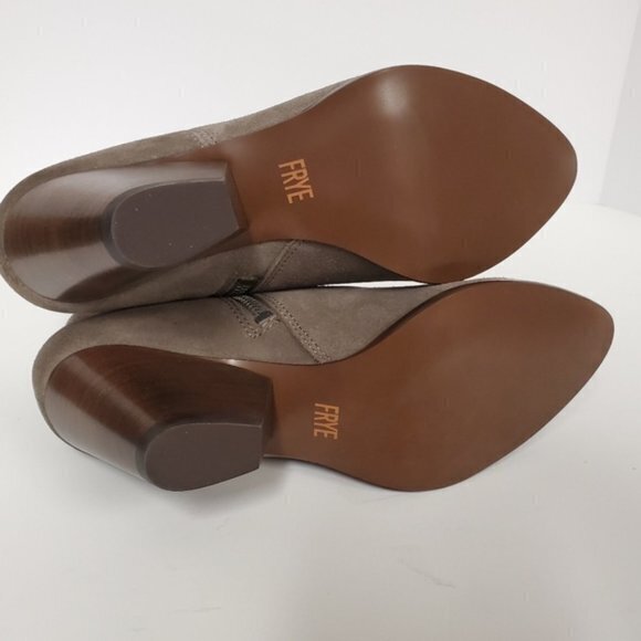 NEW FRYE REINA BOOTIE:TAUPE SUEDE ANKLE BOOTS‎ - Picture 10 of 10